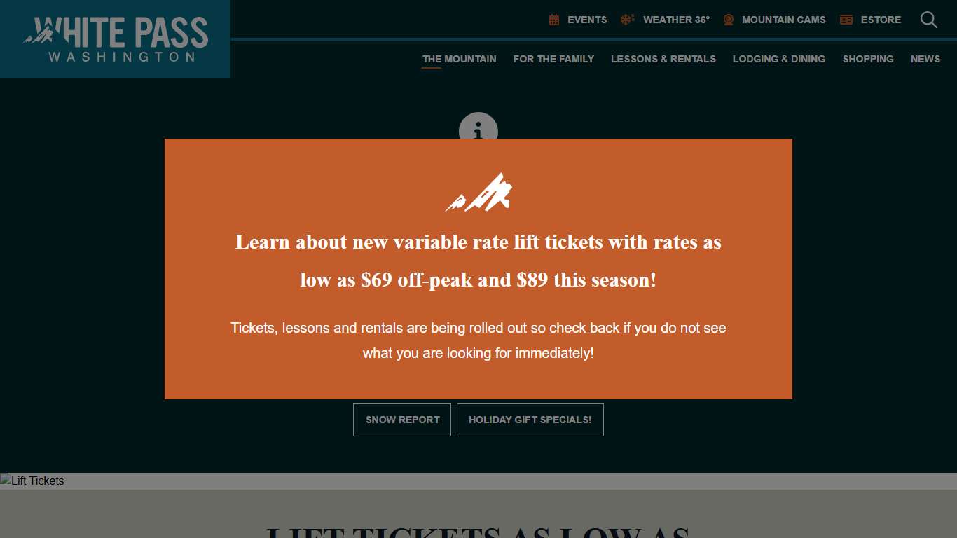 Lift Tickets White Pass Ski Area